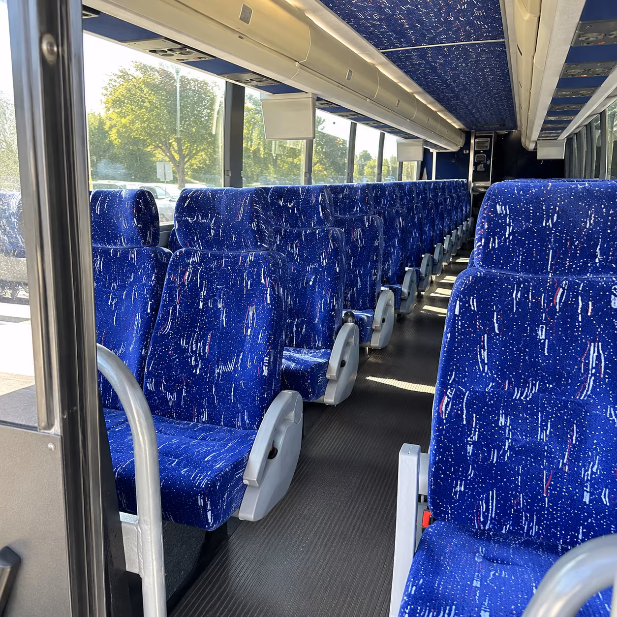 56 passenger charter bus inside