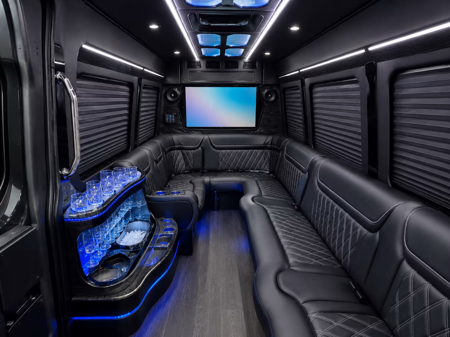 syracuse 50 passenger party bus inside