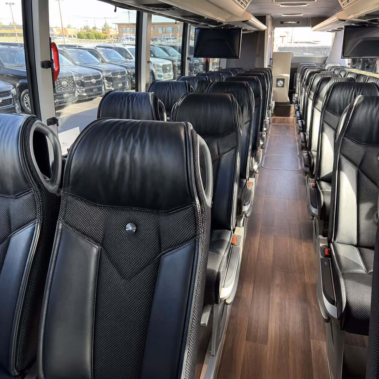 syracuse 56 passenger charter bus interior